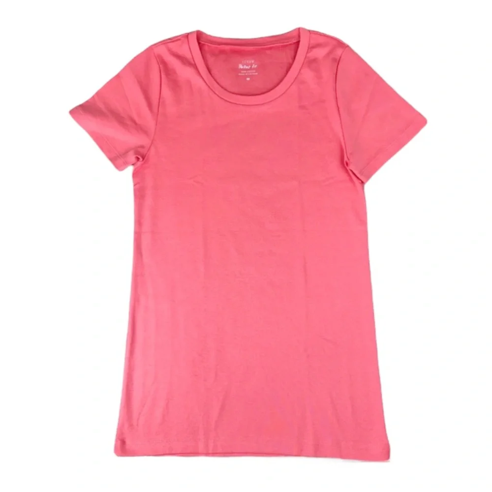 J. Crew Coral Rose Short Sleeve Crew Neck Tee-Shirt - Picture 4 of 8